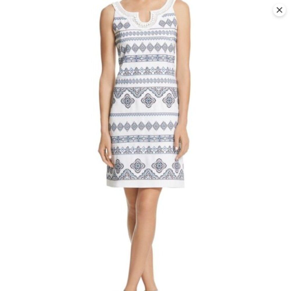 White House Black Market Size 4 Beaded & Embroidered Dress Lined Boho Glam